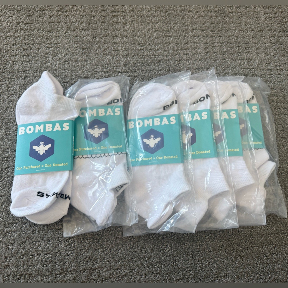 Bombas White Athletic Ankle Socks for   Women